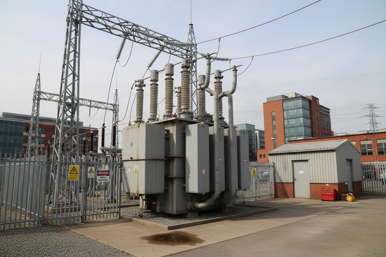 Commercial grid feed package substation installed in Woking